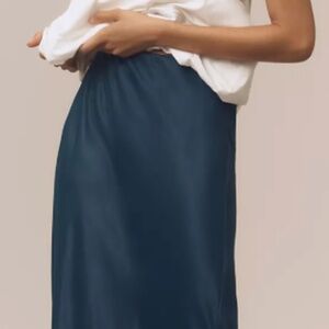 Anthropologie The Tilda Maxi Slip Skirt in Navy, Size M